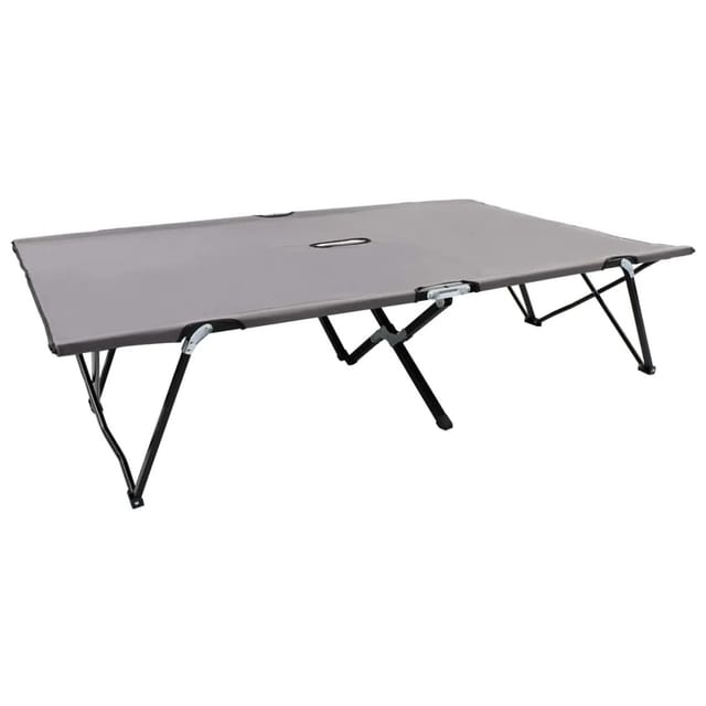 vidaXL Doppelliege Klappbar Grau Stahl 47762