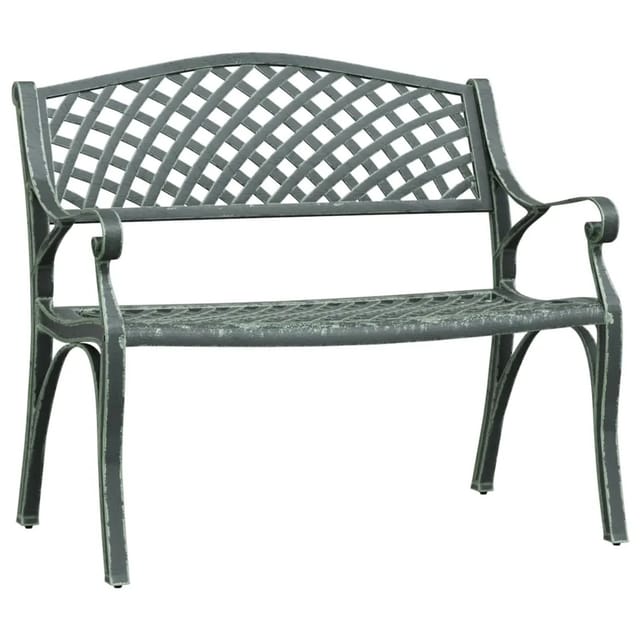 vidaXL Gartenbank 102 cm Aluminiumguss Grün 317745