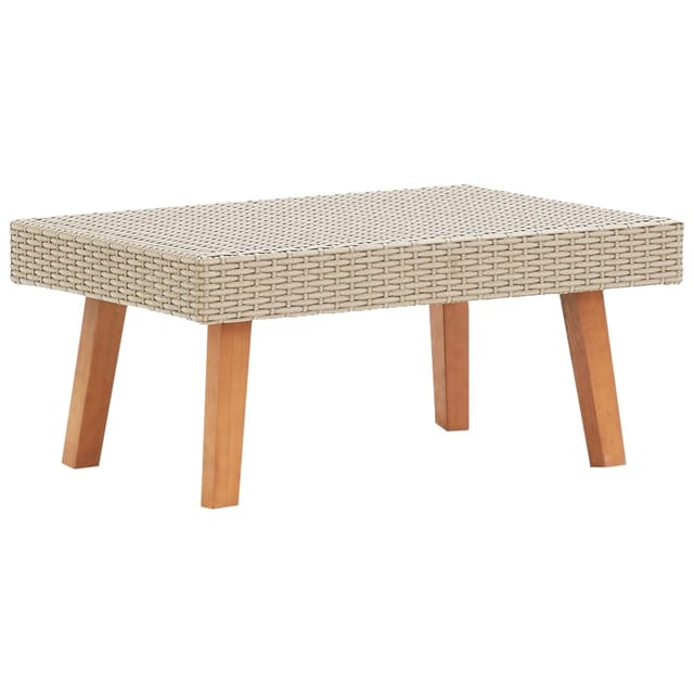 vidaXL Garten-Couchtisch Poly Rattan Beige 310221