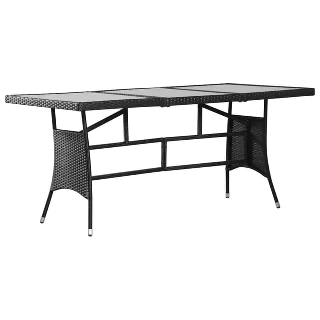 vidaXL Gartentisch Schwarz 170x80x74 cm Poly Rattan 318714