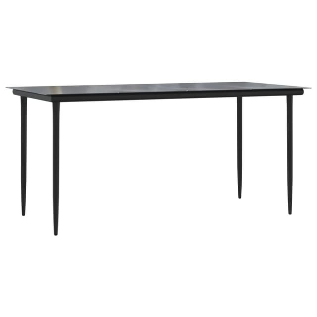 vidaXL Garten-Esstisch Schwarz 160x80x74 cm Stahl und Hartglas 319279