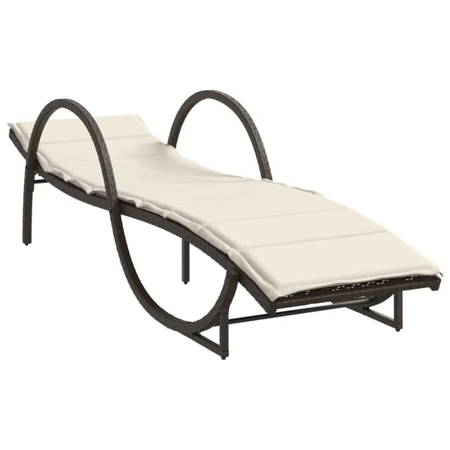 vidaXL Sonnenliege mit Auflage Braun 60x199x42 cm Poly Rattan 368258