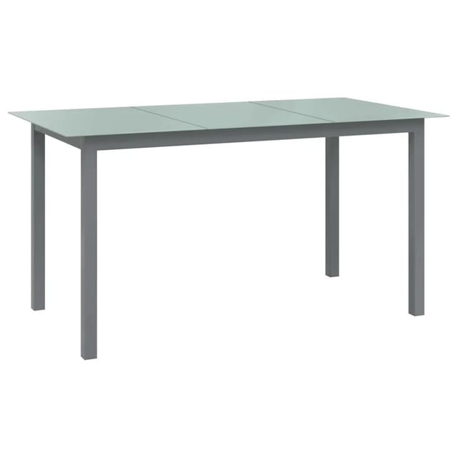vidaXL Gartentisch Hellgrau 150x90x74 cm Aluminium und Glas 312204