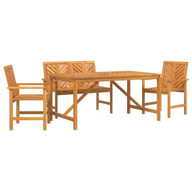 vidaXL 4-Teiliges Garten Essset aus Massivem Akazienholz 3154108