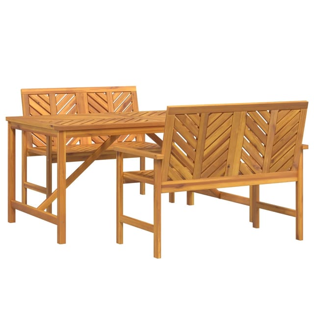 vidaXL 3-Teilige Garten Essgruppe aus Massivem Akazienholz 3154111