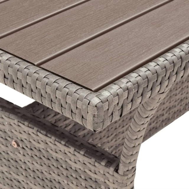 vidaXL Gartentisch Grau 120x70x66 cm Poly Rattan 316584