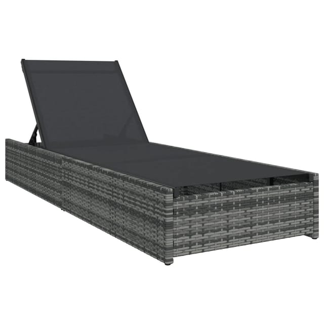 vidaXL Sonnenliege Grau 60x200x27 cm Poly Rattan 42004126