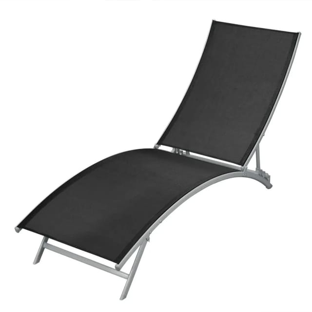 vidaXL Sonnenliege Stahl und Textilene Schwarz 42866