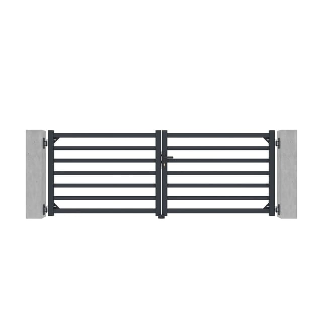 Casanoov Doppelflügeltor Aus Aluminium Antelao 300x110cm Grau