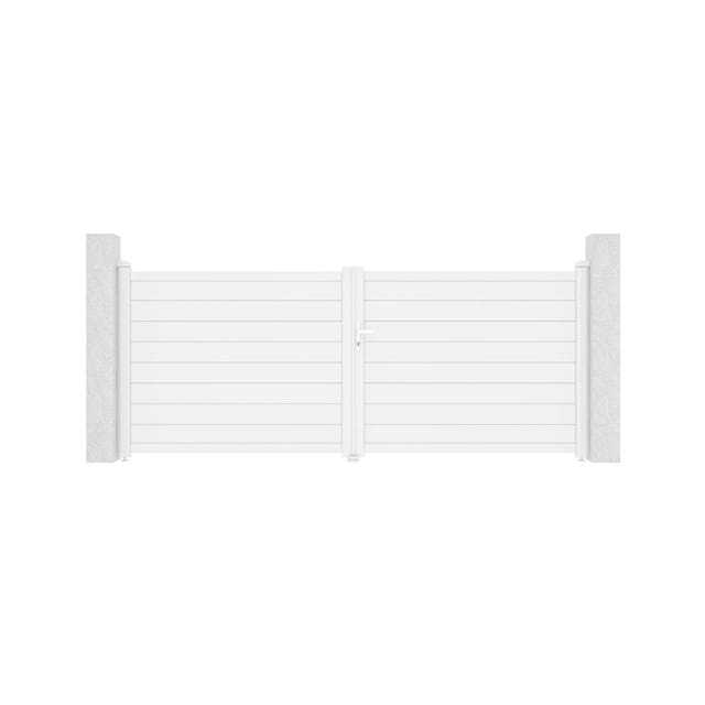 Casanoov Flügeltor Eiger 350x140cm Weißaluminium & Motorisierung Ranger B150