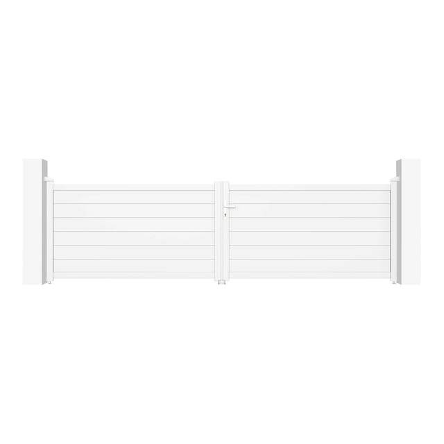 Casanoov Flügeltor Elektrisch Eiger 400x115cm Weiß & Drehtorantrieb Tanker B250