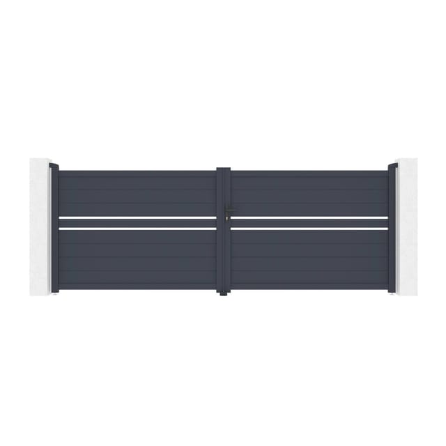 Casanoov Flügeltor Cimone 400x140cm Aluminium & Ranger B150 Motorisierung