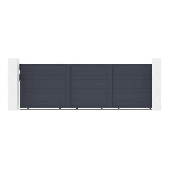 Casanoov Schiebetor Eiger 500x140cm Graues Aluminium