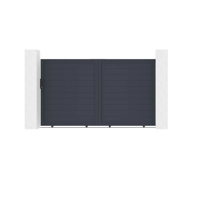 Casanoov Schiebetor Aus Aluminium Eiger 300x180cm Grau