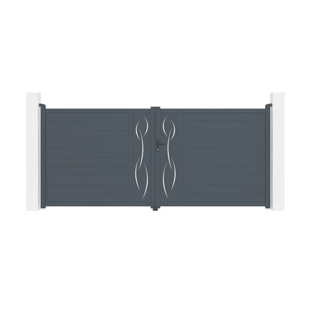 Casanoov Flügeltor Elektrisch Life 400x180cm Aluminium Grau & Drehtorantrieb Tanker B700