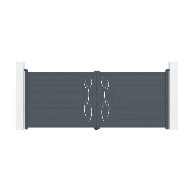 Casanoov Flügeltor Elektrisch Life 400x160cm Aluminium Grau & Drehtorantrieb Tanker B250