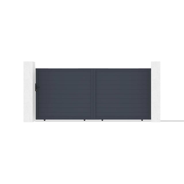 Casanoov Schiebetor Aus Aluminium Eiger 400x180cm Grau