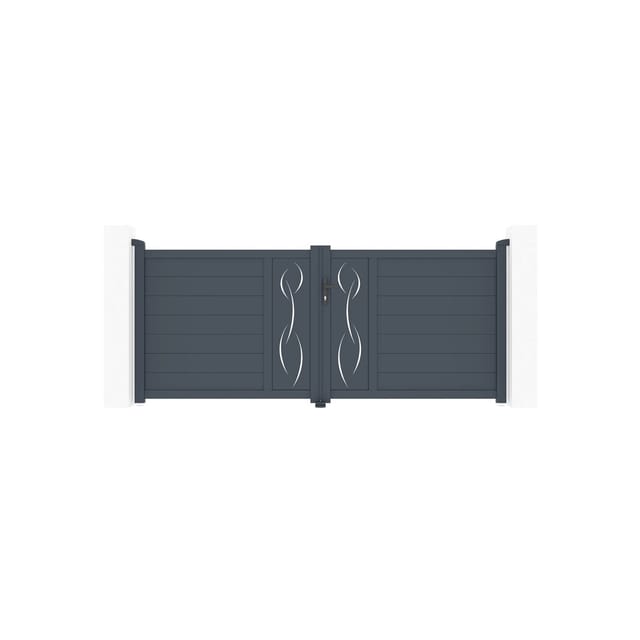 Casanoov Flügeltor Life 300x120cm Aluminium Grau & Tanker B700 Motorisierung