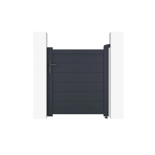 Casanoov Gartentür Eiger 100x115cm & 2 Alu Pfosten H.166cm Grau