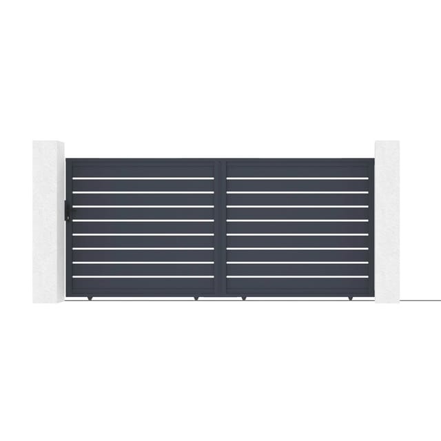Casanoov Schiebetor Aus Aluminium Vogel 400x180cm Grau