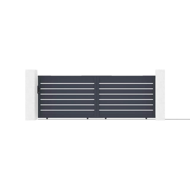 Casanoov Schiebetor Aus Aluminium Vogel 400x140cm Grau