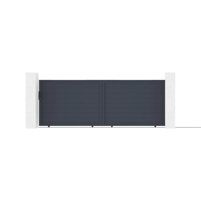 Casanoov Schiebetor Aus Aluminium Eiger 400x140cm Grau