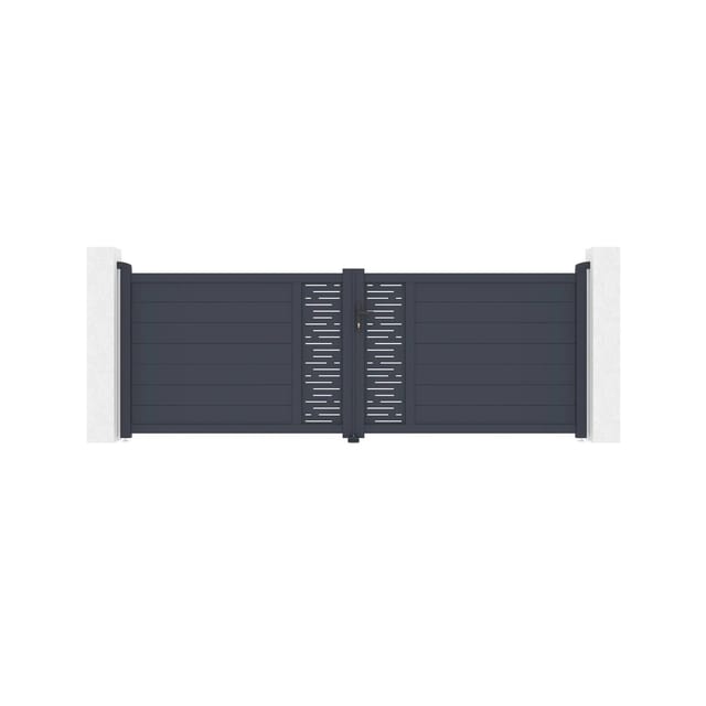 Casanoov Flügeltor Arlberg 350x120cm Graues Aluminium