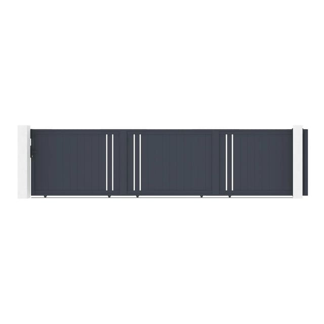 Casanoov Schiebetor Giona 600x140cm Aluminium Grau & Ranger C300 Motorisierung
