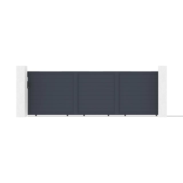 Casanoov Schiebetor Eiger 500x160cm Aluminium Grau