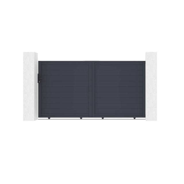 Casanoov Schiebetor Aus Aluminium Eiger 300x160cm Grau