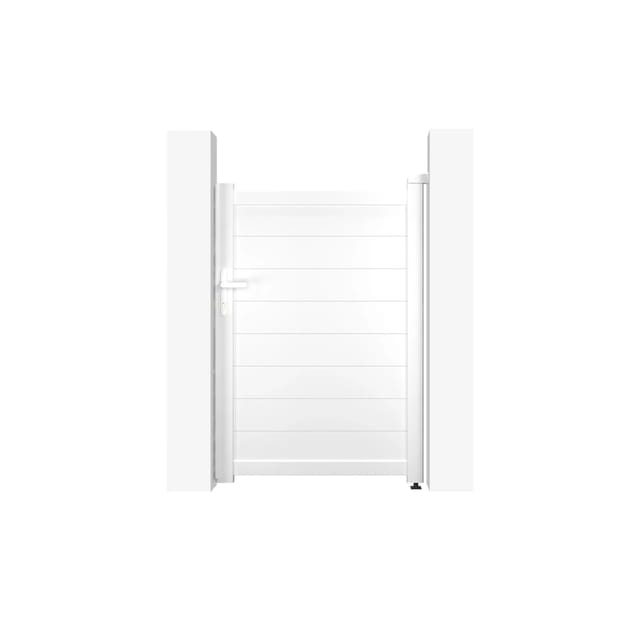 Casanoov Gartentür Eiger 100x140cm & 2 Alu Pfosten H.166cm Weiß