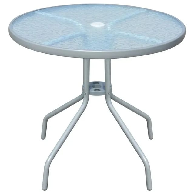 vidaXL Gartentisch 80 x 71 cm Stahl Rund Grau 43316