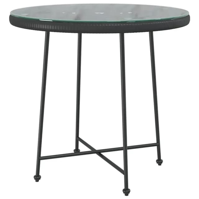 vidaXL Esstisch Schwarz Ø80 cm Hartglas und Stahl 319437