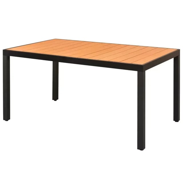 vidaXL Gartentisch Braun 150x90x74 cm Aluminium und WPC 42794