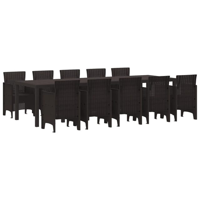 vidaXL 11-Teiliges Gartentischset aus Braunem Poly-Rattan 3378757