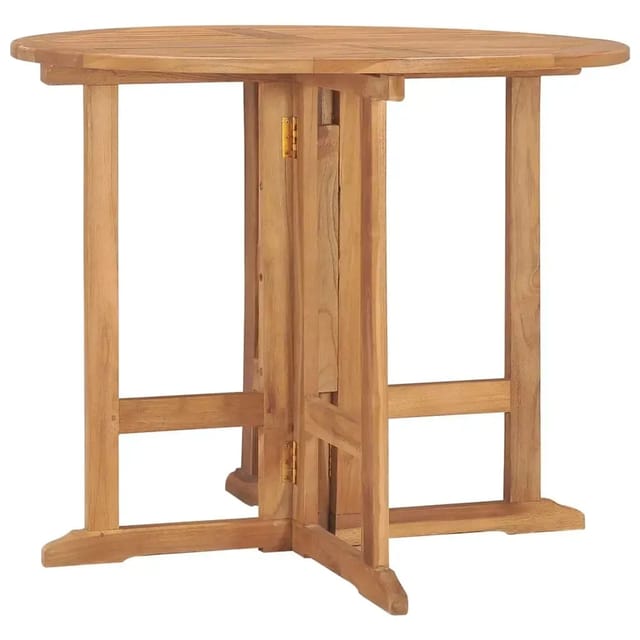 vidaXL Klappbarer Garten-Esstisch Ø90x75 cm Massivholz Teak 315446
