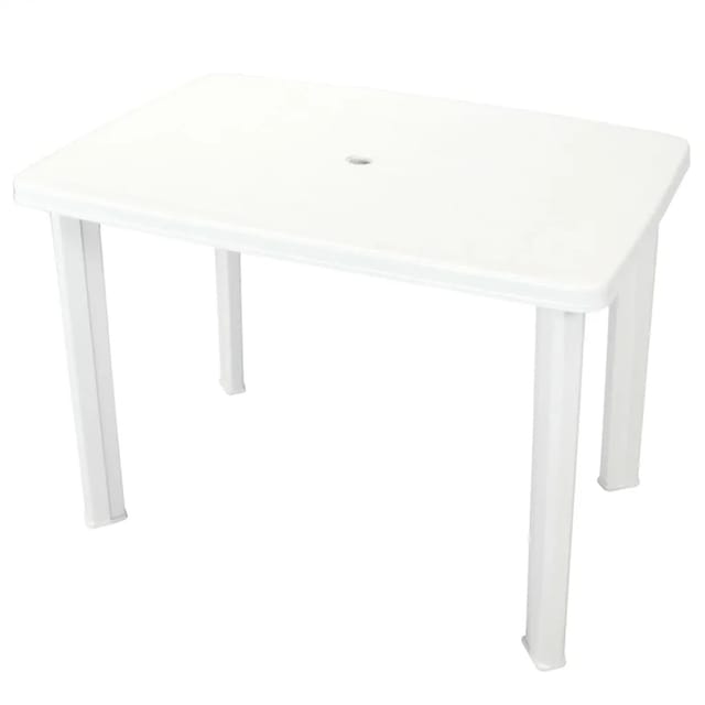 vidaXL Gartentisch Weiß 101 x 68 x 72 cm Kunststoff 43592