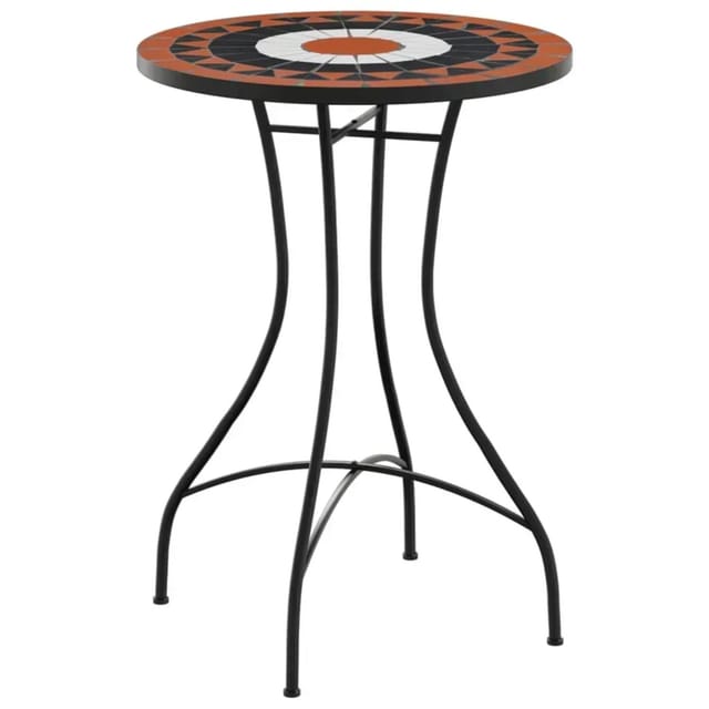 vidaXL Mosaik-Bistrotisch Terrakottarot und Weiß Ø50x70 cm Keramik 4003401