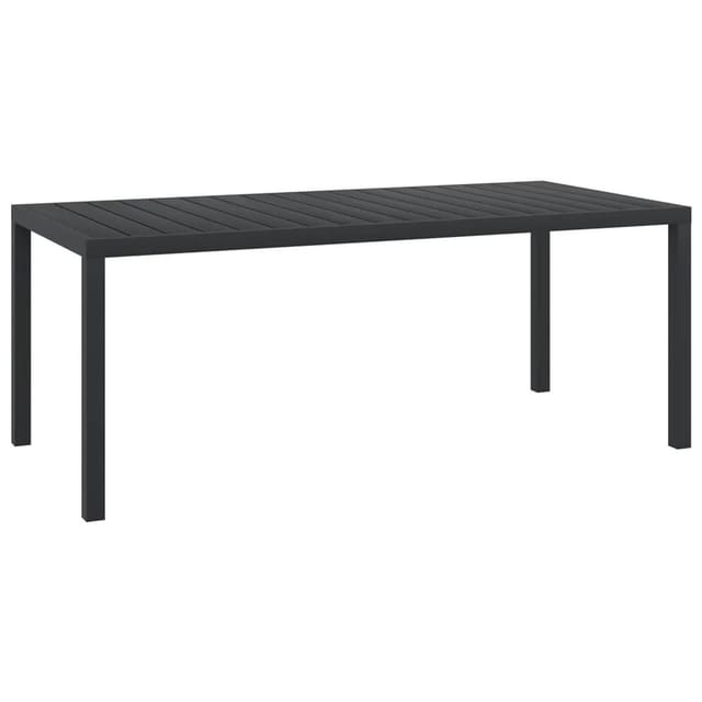 vidaXL Gartentisch Schwarz 185x90x74 cm Aluminium und WPC 42792