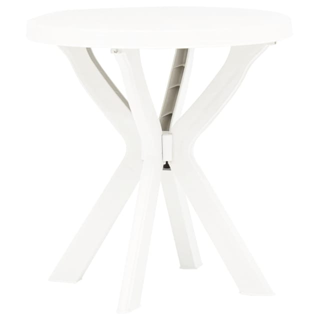 vidaXL Bistrotisch Weiß Ø70 cm Kunststoff 48796