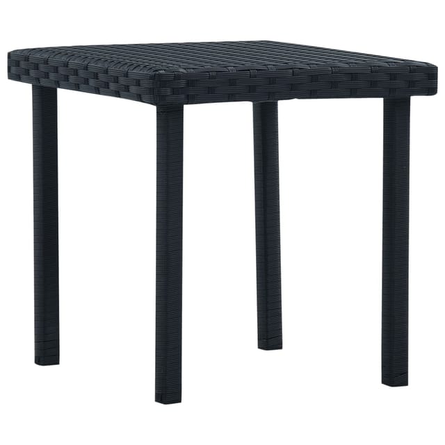 vidaXL Garten-Beistelltisch Schwarz 40x40x40 cm Poly Rattan 48561