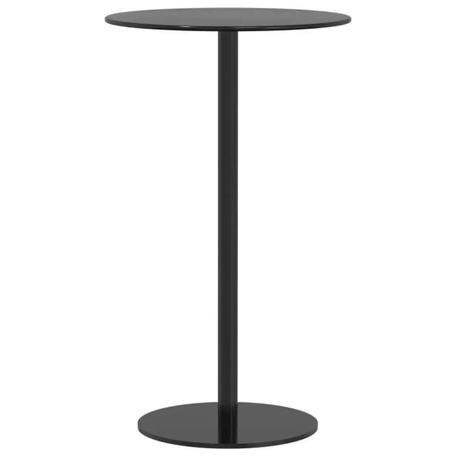 vidaXL Gartentisch Rund Schwarz Ø60x105 cm Stahl 4009309