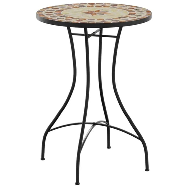 vidaXL Mosaik-Bistrotisch Terrakottarot und Weiß Ø50x70 cm Keramik 4003402