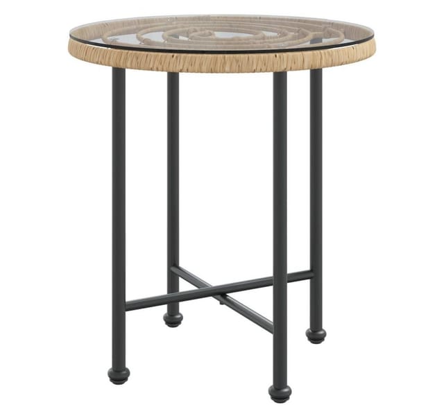 vidaXL Esstisch Ø50 cm Hartglas und Stahl 319432