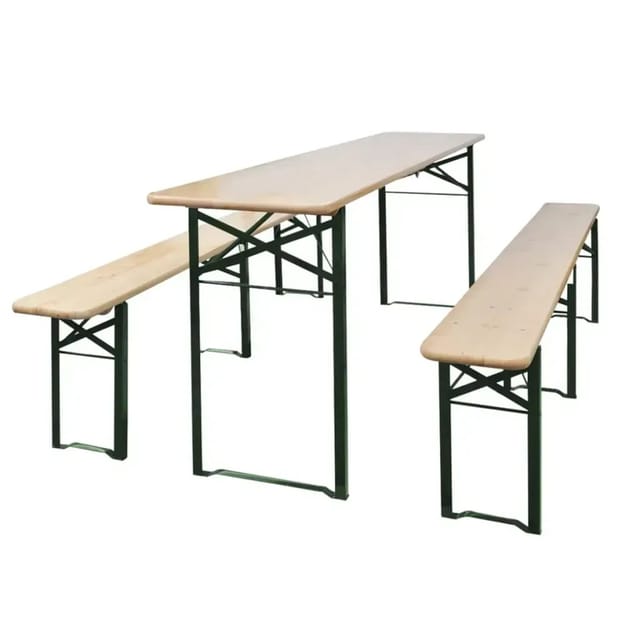 vidaXL Biertisch mit 2 Bänken Klappbar 220 cm Tannenholz 42207