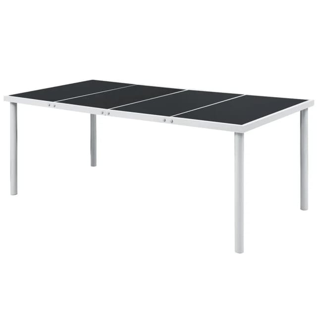 vidaXL Gartentisch 190x90x74 cm Schwarz Stahl 43307