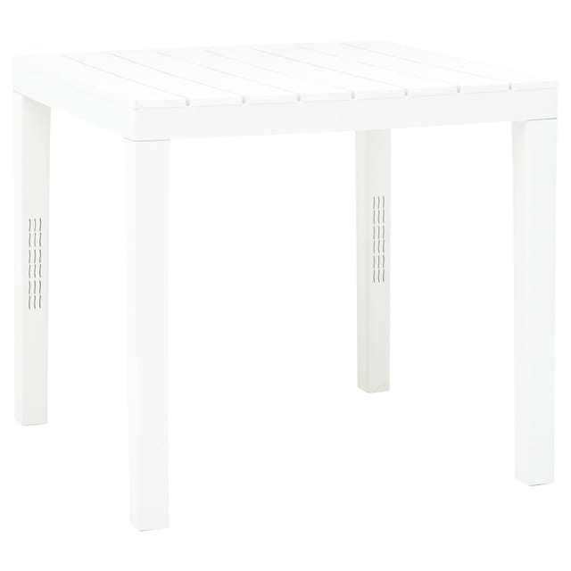 vidaXL Gartentisch Weiß 78x78x72 cm Kunststoff 48783