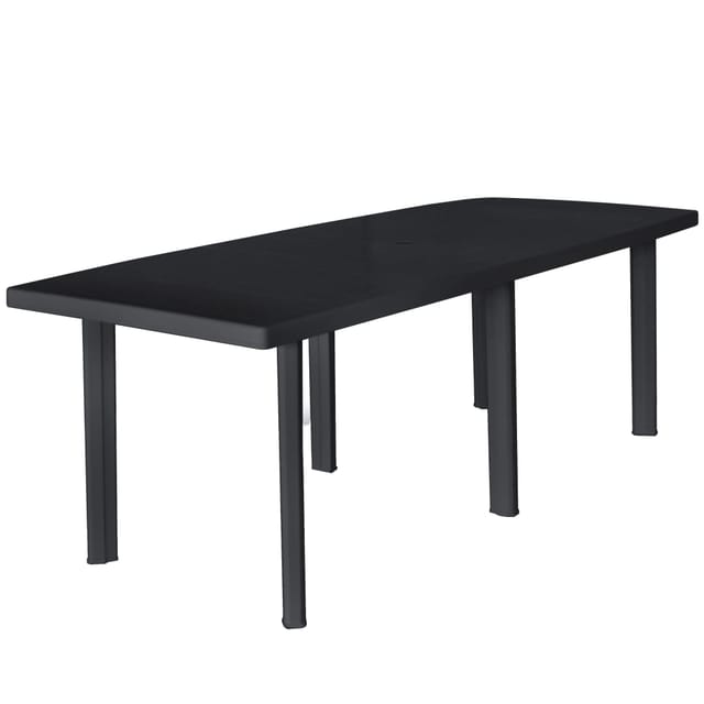 vidaXL Gartentisch Anthrazit 216x90x72 cm Kunststoff 45597