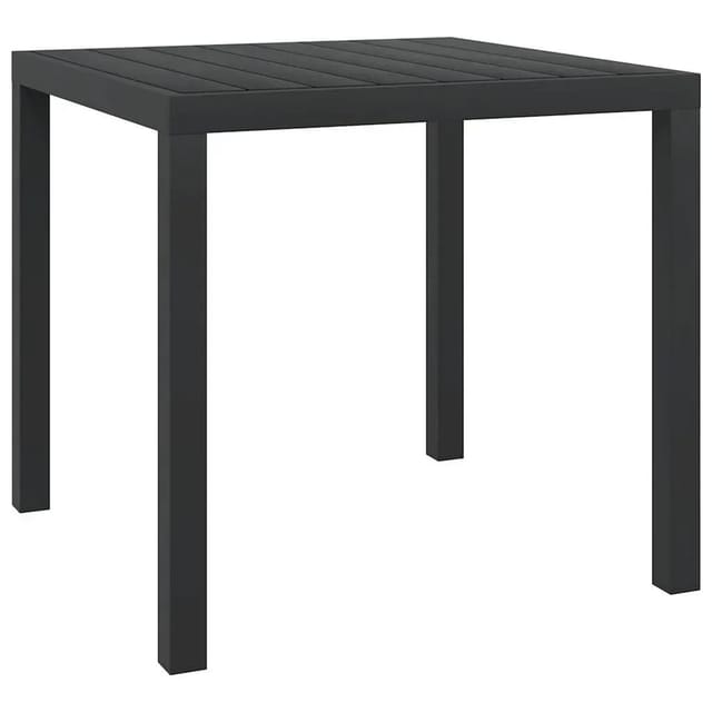 vidaXL Gartentisch Schwarz 80x80x74 cm Aluminium und WPC 42790