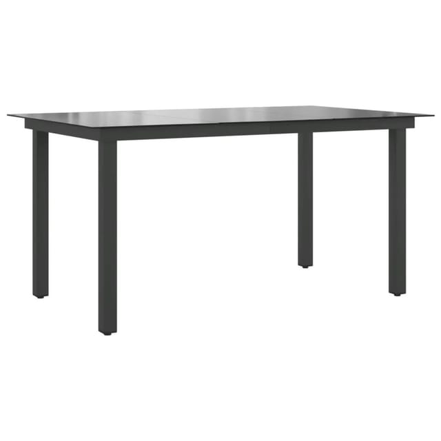 vidaXL Gartentisch Schwarz 150x90x74 cm Aluminium und Glas 42788